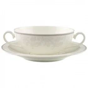 Фото: Суповая чаша и подтарельник Gray Pearl  0,4 л
