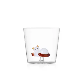 Фото: Стакан  Ichendorf Milano Tabby Cat "Белая кошка с янтарным хвостом" 350 мл